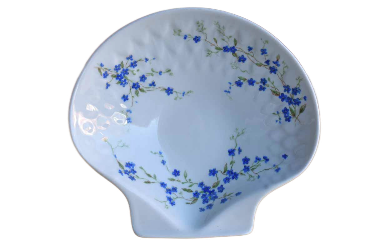 Bernardaud Limoges France Myosotis Porcelain Shell Shaped Dish