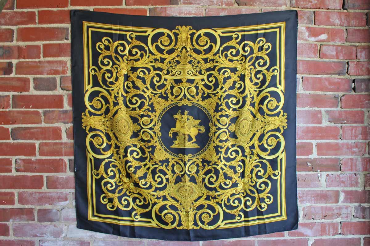 Hermes Silk Les Tambours 90cm Scarf (SHF-21515) – LuxeDH