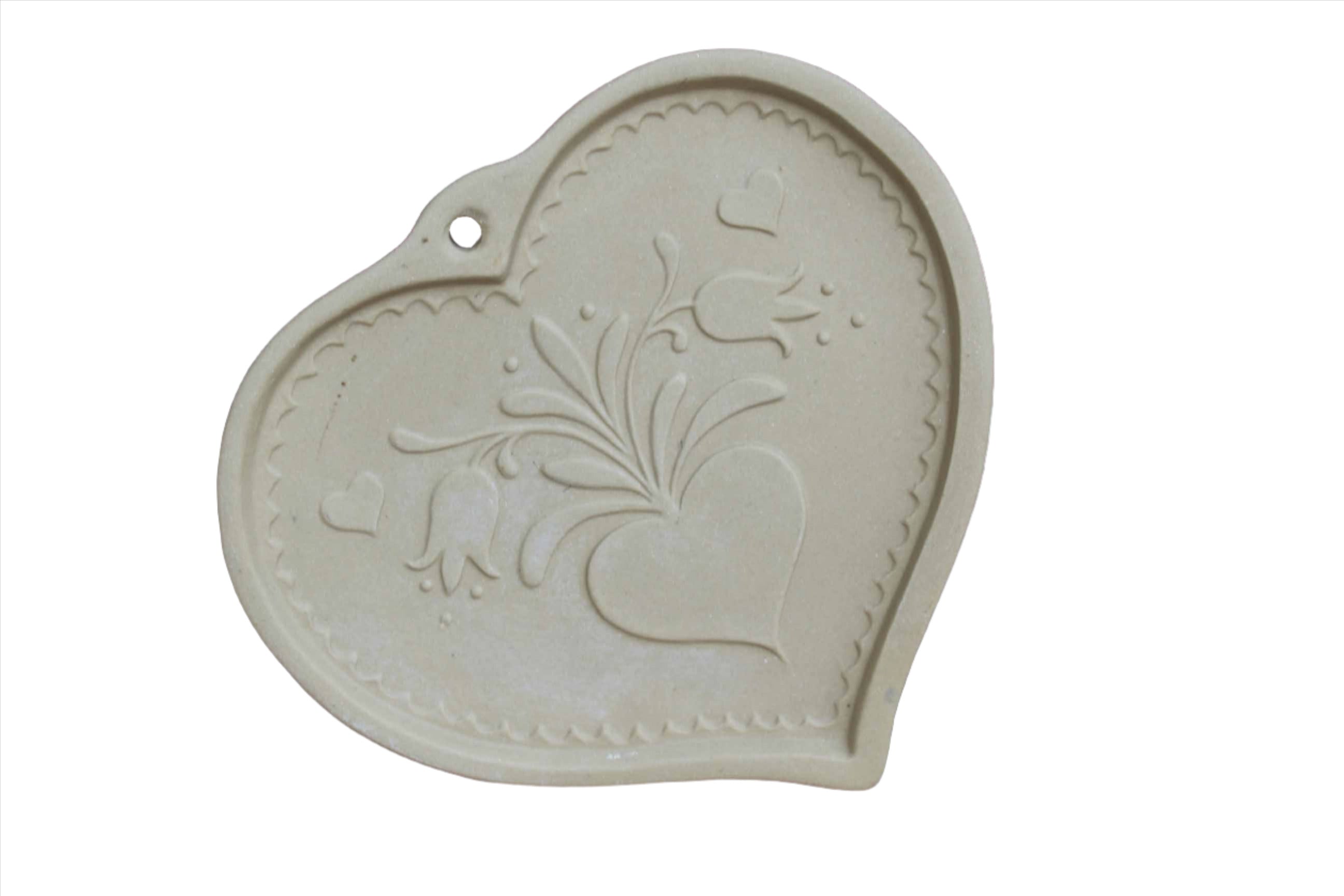 Brown Bag Cookie Art Mold 1994 Hill Design Swiss Folk Heart Vintage w  Booklet