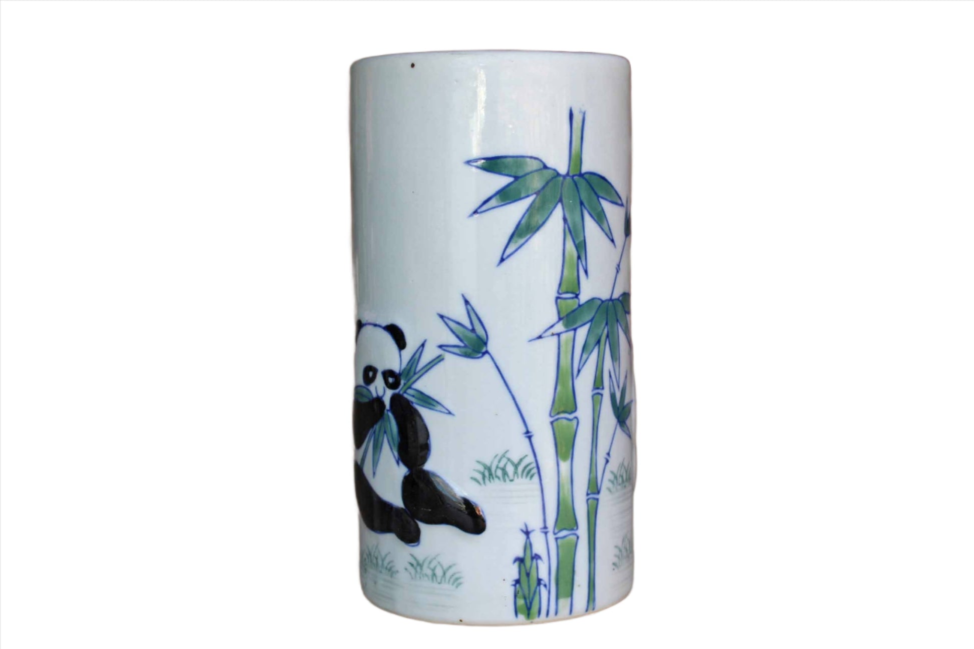 Glass Bamboo Embossed Cylindrical Vases