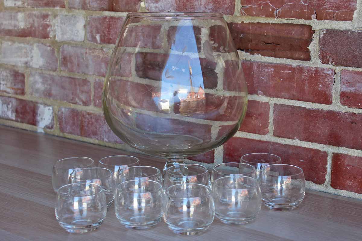 Set of 4 Princess House Heritage Crystal Brandy Snifter Glasses 