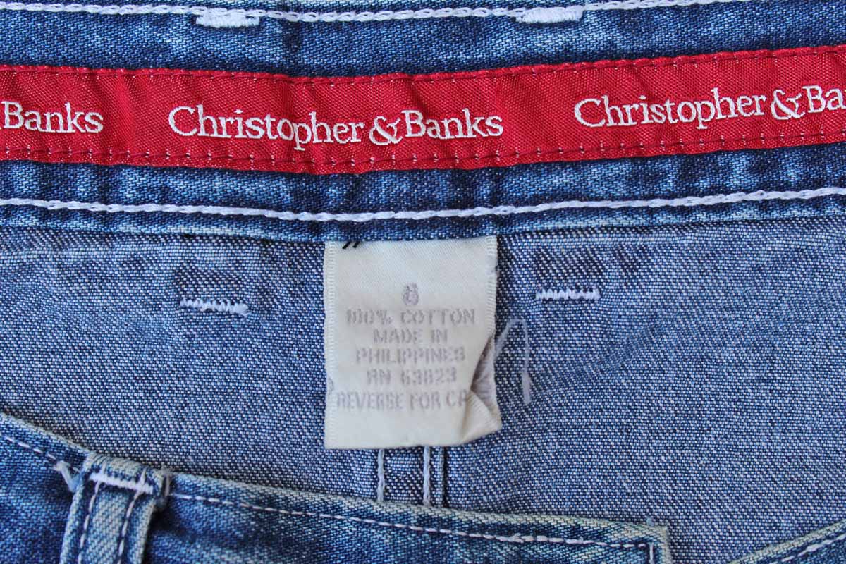 Christopher & Banks Long Denim Skirt with Buttons Up the Front, Size 6