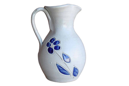 Handmade Stoneware Juice Pitcher in Puff Blue Glaze
