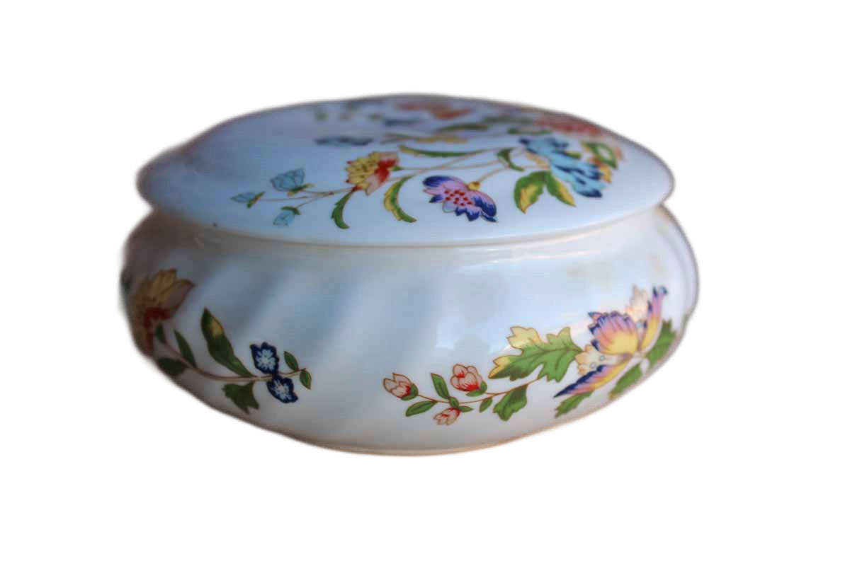 English Cottage Hand Painted Ceramic Trinket Dish/ Jewelry Holder