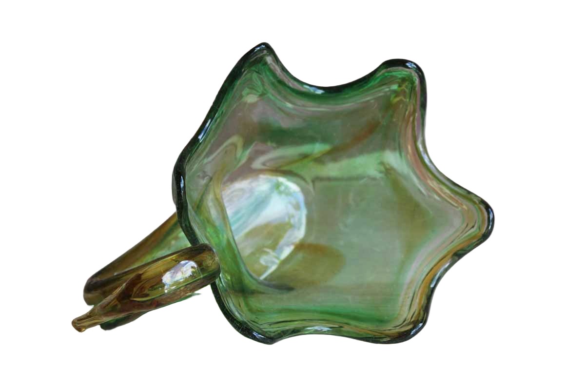 Handle Glass Bowl - Green - Amber - 4 Colors - ApolloBox