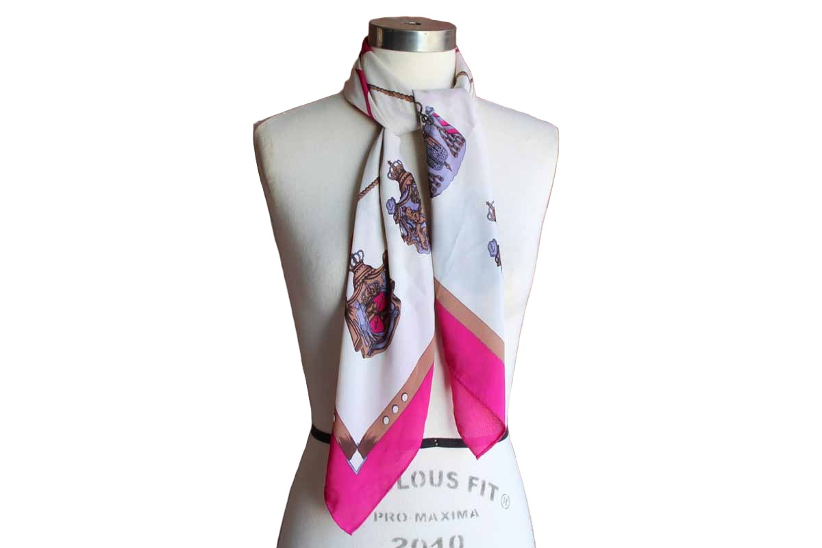 Louis Quatorze Paris Floral Silk Neckscarf