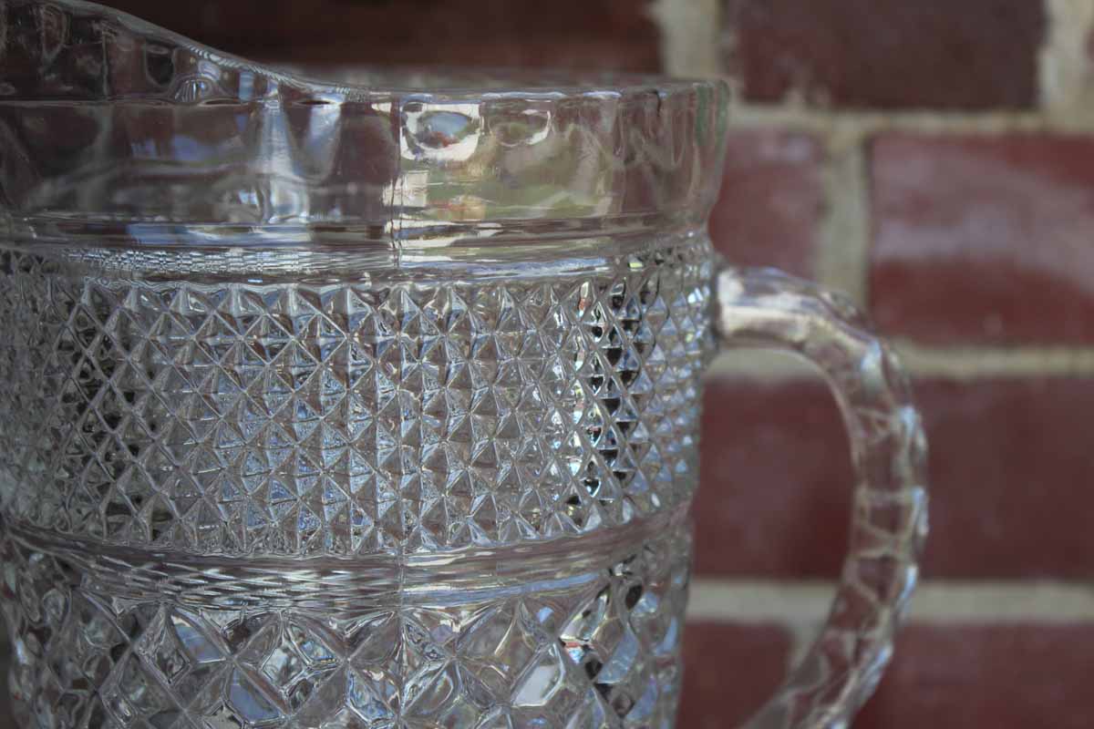 Vintage Anchor Hocking Oyster & Pearls 4.5 Small Clear Glass Pitcher