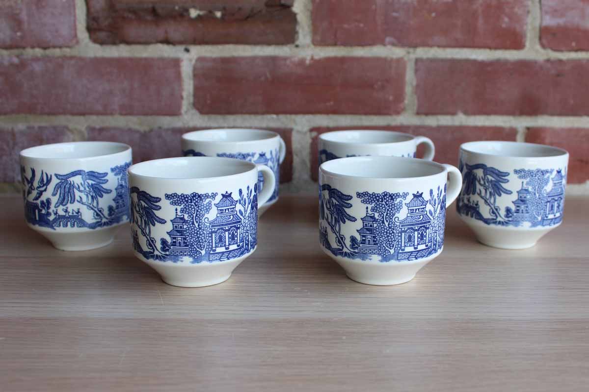 Blue willow coffee clearance cups