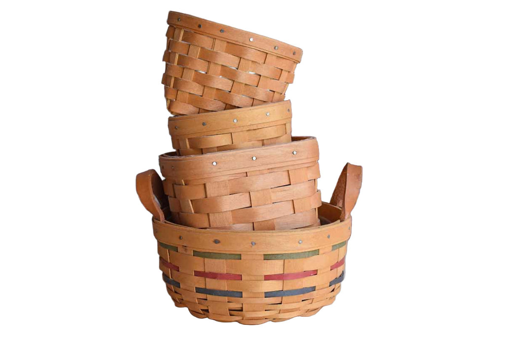 Longaberger (Ohio, USA) Set of Four Small Baskets – The Standing