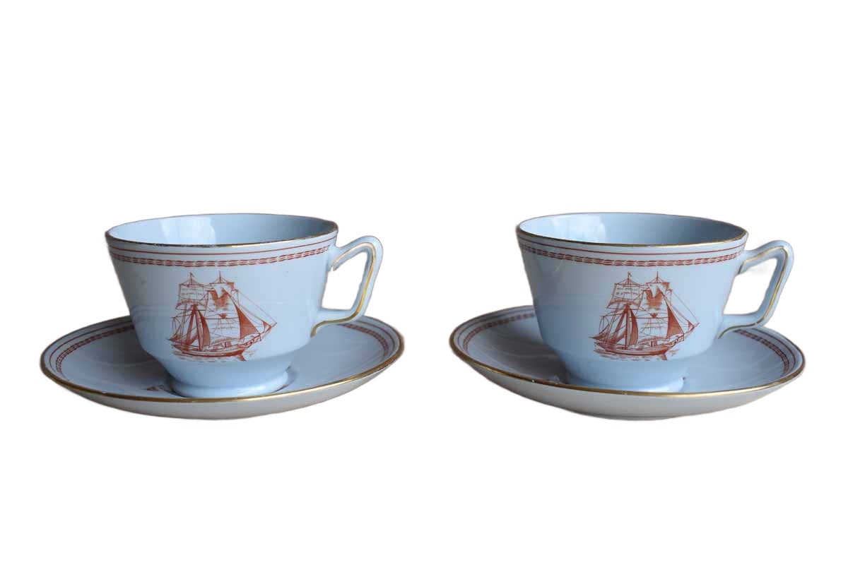 Copeland Spode (England) Trade Winds Red Partial Fine Stone Tea Set